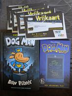4 bioscoopkaarten Dog Man + Boek, Poster, Shirt, Tekentablet, Drie personen of meer, Comedy, Vrijkaartje specifieke film