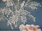 Subli Unique meubelstof; bloemen; 2 mtr; blauw/oranje/roze, Overige materialen, Blauw, 120 cm of meer, Nieuw