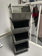Metalen opbergbakken - 4 stuks - Grijs, Huis en Inrichting, Woonaccessoires | Overige, Ophalen, Gebruikt