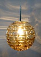 Vintage Doria Leuchten Globe vintage hanglamp XXL Murano, Ophalen of Verzenden, Gebruikt, Vintage Murano amber design retro Doria hanglamp globe