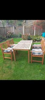 Leuk houten tuinstel, Tuin en Terras, Tuinsets en Loungesets, Ophalen, Gebruikt, Hout, 4 zitplaatsen