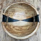 Aardewerk Plate banana | Schaal v. aardewerk met bananenblad, Ophalen of Verzenden, Nieuw, Rond, Steen of Aardewerk