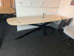 Tafel deens ovaal licht eiken 300x100 staal matrix poot, Huis en Inrichting, Tafels | Eettafels, Ophalen, Eikenhout, Vijf personen of meer