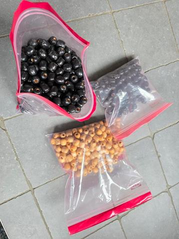 Houten Kralen Zwart & Creme - Knutselprojecten beschikbaar voor biedingen