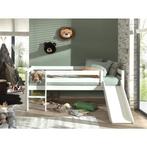 Pino halfhoogslaper laag met glijbaan - 90x200 - Wit