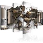 599 Wereldkaart XXL 5 Luik Canvas Schilderij 200x100cm Nieuw, Huis en Inrichting, Nieuw, 125 cm of meer, Ophalen of Verzenden