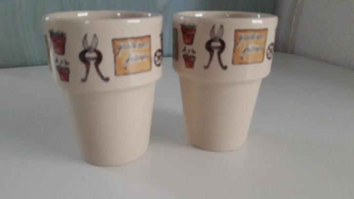 2 Bekers van Jet, Gardener friends, Huis en Inrichting, Keuken | Servies, Zo goed als nieuw, Ophalen of Verzenden