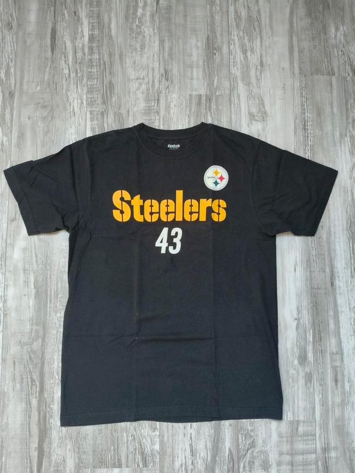 NFL Pittsburgh Steelers - Troy Polamalu - T-Shirt Y2K, Kleding | Heren, T-shirts, Zo goed als nieuw, Maat 52/54 (L), Zwart, Ophalen of Verzenden