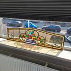 Antiek glas in lood 103x30cm uit een schip 19e eeuws, Verzamelen, Scheepvaart, Ophalen, Zo goed als nieuw, Motorboot of Zeilboot