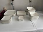Serviesset 40 delig wit vierkant, Huis en Inrichting, Ophalen, Zo goed als nieuw, Effen, Compleet servies
