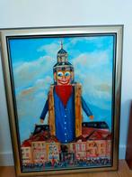 PEPERBUS BERGEN OP ZOOM CARNAVAL KRAB KRABBEGAT VASTEN, Oorspronkelijke maker, Ophalen of Verzenden, Zo goed als nieuw, Schilderij