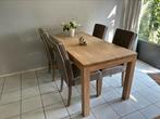 Eiken houten eettafel 160x80 + 4 Richmond Interiors stoelen, Ophalen, Eikenhout, 50 tot 100 cm, Zo goed als nieuw