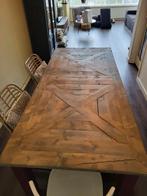 Handgemaakte Houten Tafel - 200x90cm, Huis en Inrichting, Tafels | Eettafels, Ophalen, Gebruikt, Rechthoekig, 50 tot 100 cm