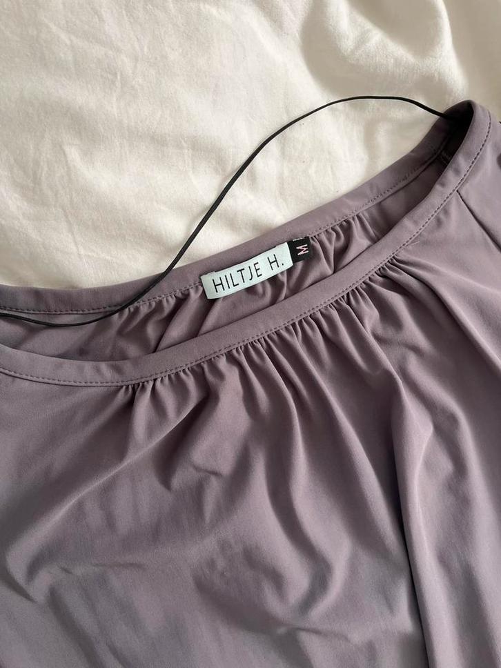 Hiltje H lila jurk / tuniek maat M travelstof, Kleding | Dames, Jurken, Zo goed als nieuw, Maat 38/40 (M), Overige kleuren, Knielengte
