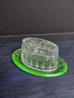 Art Deco 1930 Leerdam Bruintje Beer Uraniumglas puddingvorm, Antiek en Kunst, Ophalen of Verzenden