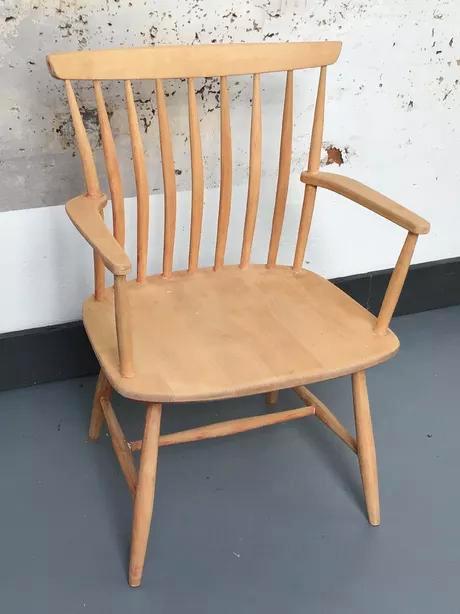 Zweedse Blank Houten Spijlen Stoel Gunnar Eklöf, Huis en Inrichting, Stoelen, Zo goed als nieuw, Eén, Hout, Bruin, Ophalen