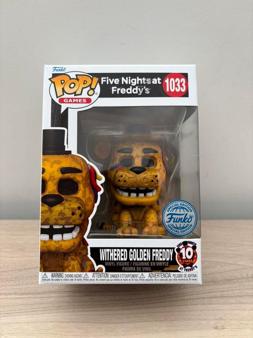 Funko pop! Withered Golden Freddy #1033 FNAF 10 Years anni, Verzamelen, Poppetjes en Figuurtjes, Zo goed als nieuw, Ophalen of Verzenden