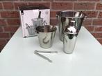 Bar set rvs wijnkoeler ijsemmer + tang shaker, Ophalen of Verzenden, Zo goed als nieuw