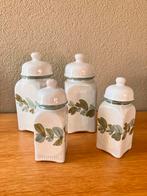 Strehla voorraadpotten met blad motief., Ophalen of Verzenden