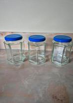 3x inmaak- pot, 11 cm hoog, Ophalen of Verzenden, Zo goed als nieuw, Glas, Pot, Bus of Blik