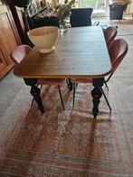 Eiken tafel met uitschuifbladen stoelen zijn al verkocht., Ophalen of Verzenden, Gebruikt