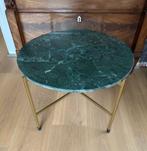Bijzettafel groen marmer, Huis en Inrichting, Overige materialen, Minder dan 55 cm, Rond, Zo goed als nieuw