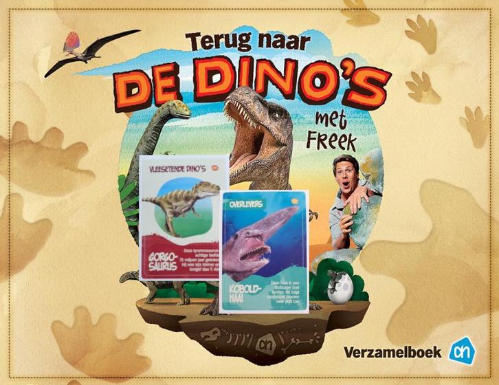 Terug naar de dino's met Freek - Albert Heijn - 160 stickers, Verzamelen, Stickers, Nieuw, Dier en Natuur