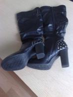 Nieuwe Zwarte leren hoge laars maat 38, Kleding | Dames, Schoenen, Hoge laarzen, Zwart, Nieuw, Ophalen of Verzenden