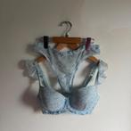 Lichtblauwe glitter Tezenis kant bh maat 34DD / 75E / 75DD, Victoria's secret, Ophalen of Verzenden, Blauw, BH