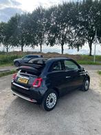 Fiat 500 1.2 cabrio 2018 Zwart ✅ carplay, Auto's, Voorwielaandrijving, Metallic lak, 1242 cc, 4 cilinders
