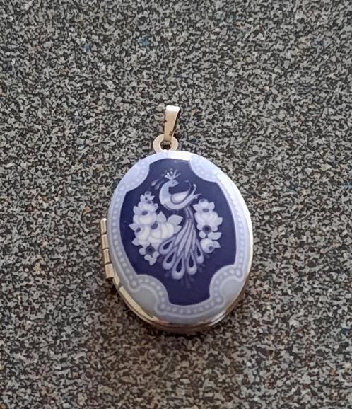 Michaela Frey medaillon Pauw  vintage, Sieraden, Tassen en Uiterlijk, Kettinghangers, Zo goed als nieuw, Overige materialen, Zilver