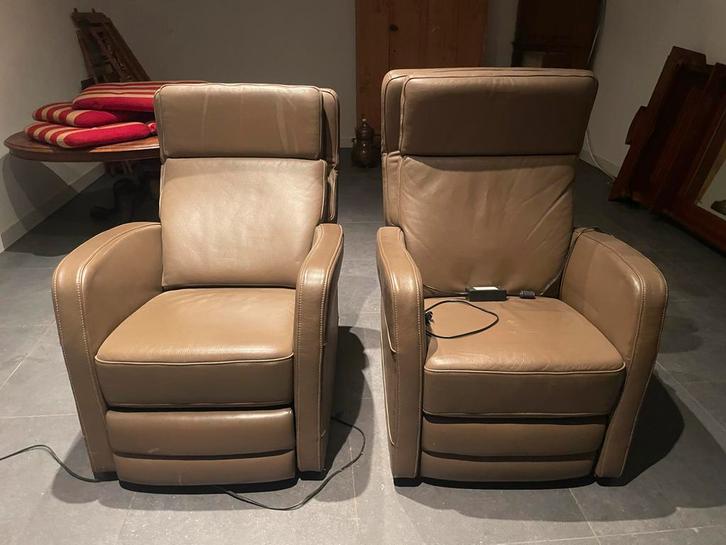 Leren Relaxfauteuils (Nieuwstaat), Huis en Inrichting, Fauteuils, Nieuw, Leer, 75 tot 100 cm, Ophalen