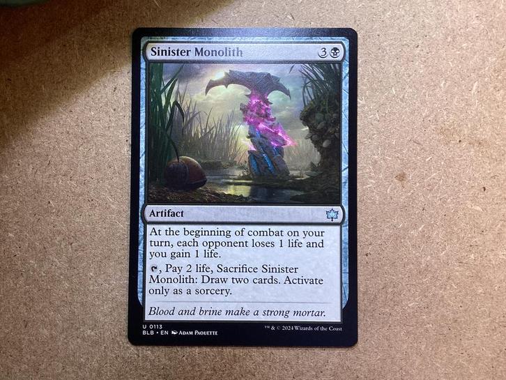 1x Sinister Monolith [0113] (Near Mint), Hobby en Vrije tijd, Verzamelkaartspellen | Magic the Gathering, Zo goed als nieuw, Losse kaart