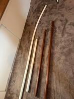 4 houten trapleuningen inclusief knoppen, Doe-het-zelf en Verbouw, Hout en Planken, Ophalen, Gebruikt, Minder dan 25 mm, Overige typen