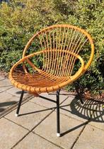 Rohe Noordwolde rotan stoel vintage stoel stoeltje fauteuil, Ophalen, Gebruikt, Bruin, Vintage