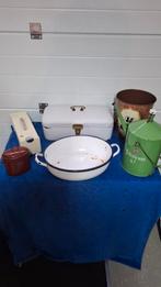 Diverse retro vintage emalje en blikken voorwerpen, Antiek en Kunst, Antiek | Emaille, Ophalen of Verzenden