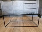 Designer tafel – Zwarte echte tegels, slank uniek ontwerp, Ophalen, Minder dan 50 cm, Gebruikt, 50 tot 100 cm