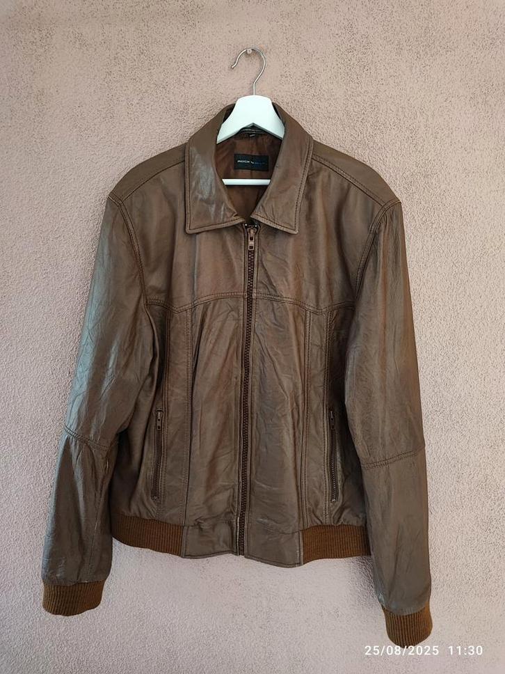 Rock ’n Blue Leren Jack – Bruin – Maat 2XL, Kleding | Heren, Jassen | Zomer, Zo goed als nieuw, Overige maten, Bruin, Ophalen of Verzenden