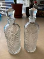 Vintage Glazen Flessen met Stop, Huis en Inrichting, Woonaccessoires | Vazen, Wit, Ophalen of Verzenden, Minder dan 50 cm, Glas