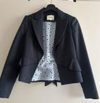 Donkerblauwe colbert met design achter, Zo goed als nieuw, Jasje, Maat 36 (S), Verzenden