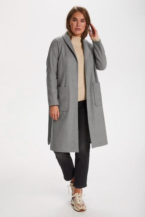 Saint Tropez Grijze Jas met Ceintuur Maat L (NIEUW), Kleding | Dames, Jassen | Winter, Nieuw, Maat 42/44 (L), Grijs, Verzenden