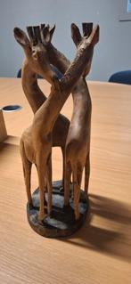 Houtsnijwerk 3 giraffen handwerk beeldje, Ophalen of Verzenden