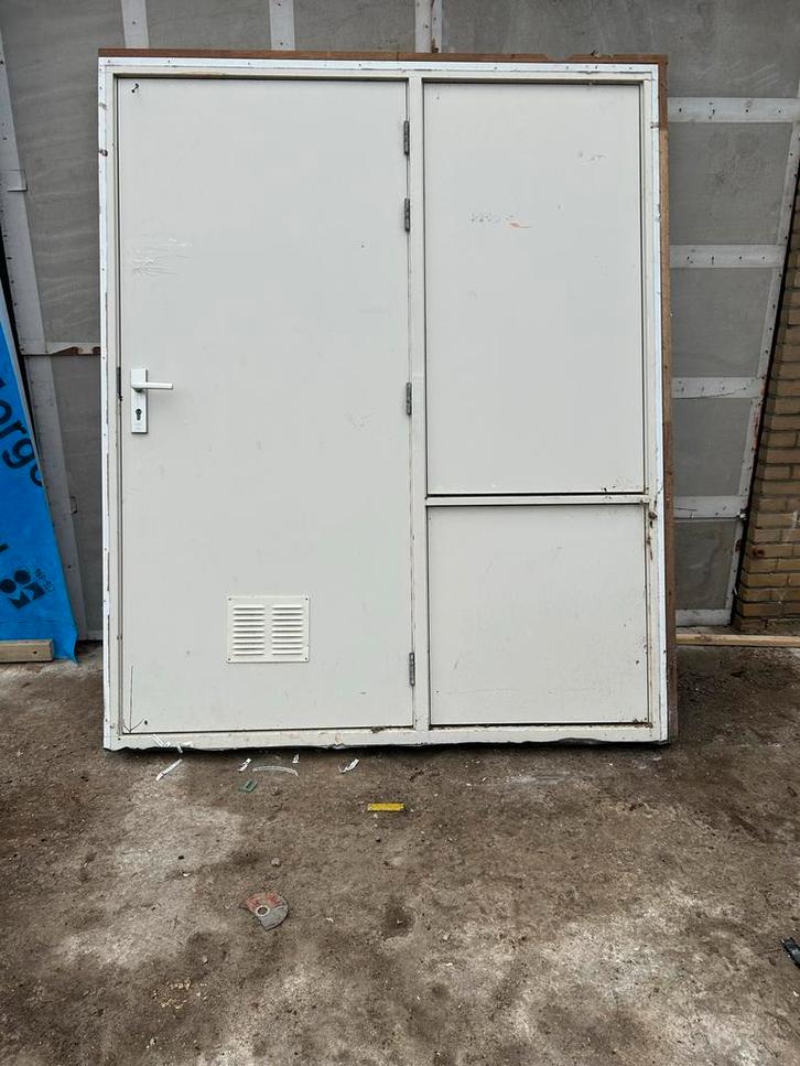 Gebruikte Buitendeur Kozijn, Doe-het-zelf en Verbouw, Deuren en Horren, Gebruikt, Buitendeur, 200 tot 215 cm, 120 cm of meer, Metaal
