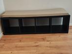 IKEA Kallax Zwart met Zitkussen - 4 Vakken €50 NIEUW, Ophalen, Minder dan 50 cm, 100 tot 150 cm, Zo goed als nieuw