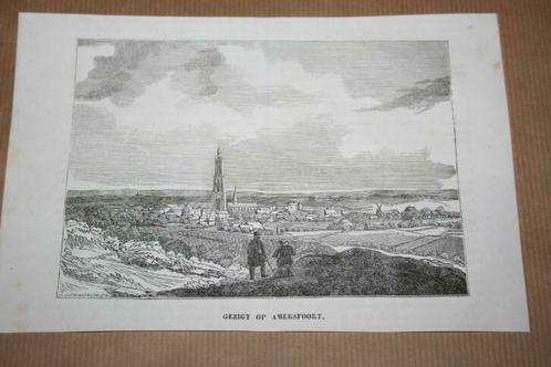 Antieke gravure - Gezicht op Amersfoort - 1841 !!, Antiek en Kunst, Kunst | Etsen en Gravures, Ophalen of Verzenden