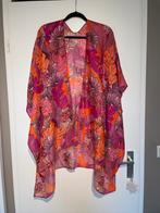 roze oranje bloemen boho ibiza overgooier kimono mt L-XL, Boetiek, Maat 42/44 (L), Ophalen of Verzenden, Zo goed als nieuw