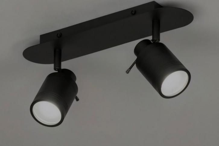 Lumidora Daisy - Zwarte Dubbele Spot - Badkamer Geschikt, Huis en Inrichting, Lampen | Plafondlampen, Nieuw, Metaal, Ophalen of Verzenden