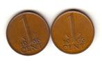 Juliana 1 cent 1966a en b variant met kleine en grote 66, Verzenden, Koningin Juliana, Setje