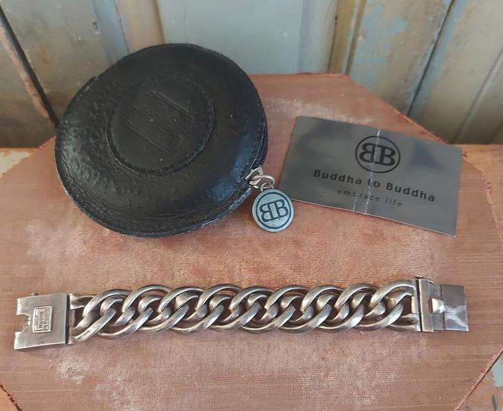 Zilveren Buddha to Buddha armband Nathalie., Sieraden, Tassen en Uiterlijk, Armbanden, Zo goed als nieuw, Zilver, Zilver, Ophalen of Verzenden