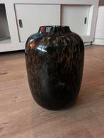Zwarte glazen vaas cheetah, Zwart, Ophalen of Verzenden, Minder dan 50 cm, Glas